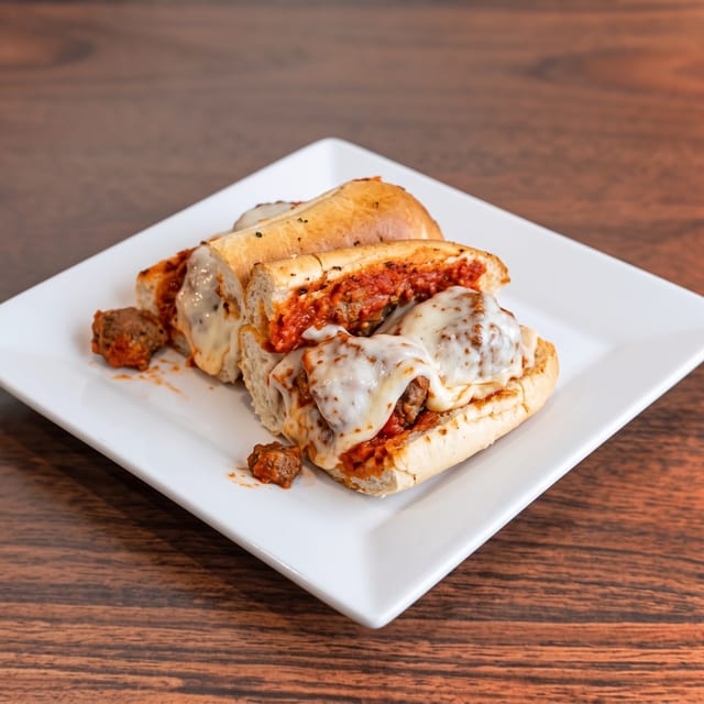 Meatball Parmigiana Hero.